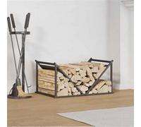 vidaXL Portant de bois chauffage noir 70x43x34,5 cm