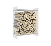 vidaXL Portant de Bois chauffage Transparent 80x35x100 cm Verre trempé Blanc G
