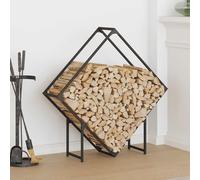 vidaXL Portant de Bois Chauffage Noir 100x25x100 cm, Support à bûches de cheminée, Support à bûches, Support à bûches, Stockage de bûches d'intérieur