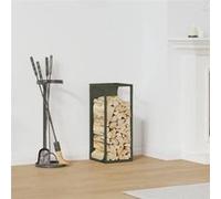 Portant de bois chauffage vert olive 25x25x60 cm Vert olive G
