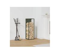 vidaXL Portant de bois chauffage vert olive 25x25x80 cm