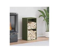 vidaXL Portant de bois chauffage vert olive 40x30x75 cm