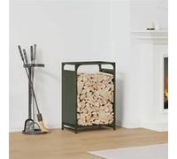 Portant de bois chauffage vert olive 44x28x65 cm Vert olive G