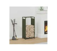 vidaXL Portant de bois chauffage vert olive 44x28x90 cm