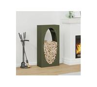 vidaXL Portant de bois chauffage vert olive 50x23x100 cm