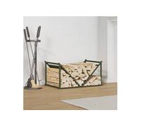 vidaXL Portant de bois chauffage vert olive 70x43x34,5 cm
