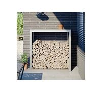 vidaXL Portant de bois de chauffage 100x40x100 cm acier inoxydable