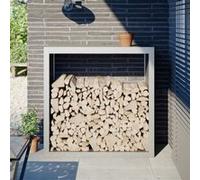 vidaXL Portant de bois de chauffage 100x40x100 cm acier inoxydable