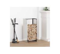 vidaXL Portant de bois de chauffage 40x30x80 cm acier inoxydable