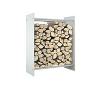 Portant de bois de chauffage Blanc 80x35x100 cm Verre trempé