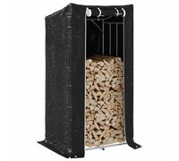 vidaXL Portant de bois de chauffage – Acier galvanisé, housse de pluie, stockage de bûches