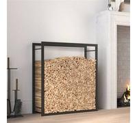 vidaXL Portant de bois de chauffage Noir mat 80x28x86 cm Acier
