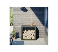 vidaXL Portant de bois de chauffage vert 60x40x60 cm acier