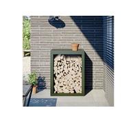 vidaXL Portant de bois de chauffage vert 60x40x80 cm acier