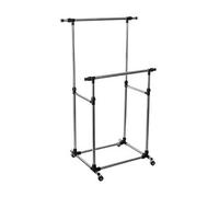 Pegane Portant double sur pied - Noir