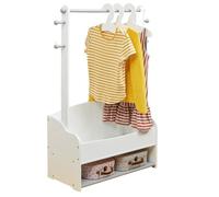 Portant enfant - GINGER HOME TF6203 - MDF/bois de pin - 4 crochets - 2 compartiments de rangement