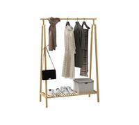 Portant pour vêtement en bambou - penderie avec étagère à chaussures Beige G