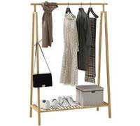 Portant pour vêtement en bambou - penderie avec étagère à chaussures Beige G