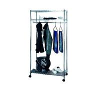 Portant / rangement en acier chromé - Longueur 90 x Hauteur 187 x Profondeur 45 cm --