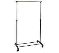 Portant Simple sur Roulettes Hauteur Réglable Noir et Chrome - NEHO