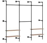 SoBuy Portemanteau mural industriel noir 265x48x220 cm KLS19-SCH