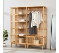 Portant Vemb et étagère Trundholm bambou 185 x 160 x 45 cm naturel