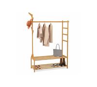 IDMarket - Portant vêtements bambou RITA avec porte-manteaux et étagères