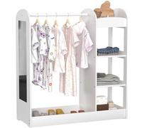Portant vêtements en bois pour enfants avec miroir Ginger Home - Avec étagères et cintres, blanc