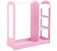 Portant vêtements en bois pour enfants avec miroir Ginger Home - Avec étagères et cintres, rose