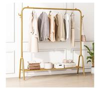 Portant-vêtements moderne doré, porte-manteau avec crochets latéraux et étagères à chaussures, porte-manteaux pour chambre, vestiaire, buanderie, charge 70 kg ( Color : Gold , Size : 120x33x147cm )