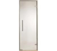 Porte 80 x 190 cm pour Hammam opaque blanc cadre en aluminium verre 8mm sécurit desineo