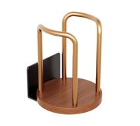 Porte-à café Support de vaisselle métallique robuste avec une base en bois | Présentoir à en pour cuisine coin étude boutique de boissons salle de pause table de