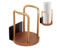 Porte-à café Support de vaisselle métallique robuste avec une base en bois | Présentoir à en pour Plan de Travail de Cuisine, Coin Bureau, Comptoir de Bar,