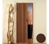 Porte accordéon pliante en PVC avec poignée Blanc ou Marron H 214 x 83 cm
