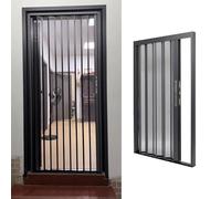 Porte Accordéon Interieur Porte Accordéon en Maille Métallique pour Entrée, Porte Coulissante Pliante Ventilée avec Rail et Cadre, Porte Moustiquaire Pliable pour Couloir, Chambre, Bureau ou Chambre(5