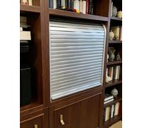 Porte Accordéon Interieur Porte de Placard à Volet Tambour, Couvercle Abaissant Gain de Place pour Rangement Garde-Manger Placard, Système Coulissant Lisse en ABS(90x65cm/35x26in)