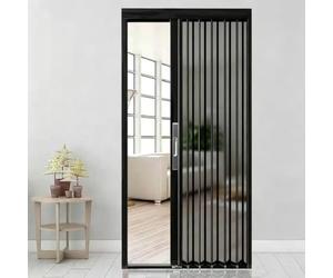 Porte Accordéon Interieur Porte Moustiquaire Accordéon Rétractable Verrouillable, Porte Pliante Accordéon Ventilée pour Entrée, Portail Pliant Multiple avec Cadre en Alliage(67x80in(170x203cm))