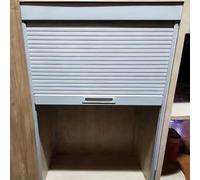 Porte Accordéon Interieur Portes De Placard À Enroulement Blanches, Porte À Enroulement Facile En ABS Pour Placards De Cuisine/Rangement D'électroménagers, Rails Et Poignée Inclus(22x22in(56x56cm))