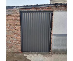 Porte Accordéon Intérieure Extérieure en Aluminium Grise de Jievmrs, Moustiquaire Coulissante Pliable avec Cadre et Rail, Kit de Quincaillerie pour Porte Multifonctionnelle de Chambre / Cave / Garage