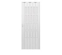 Porte accordéons pliante intérieur en kit avec verre en PVC Blanche 82x220 cm mod. Sonia
