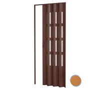 Porte accordéons pliante intérieur en kit avec verre en PVC Douglas 82x220 cm mod. Sonia