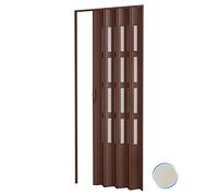 Porte accordéons pliante intérieur en kit avec verre en PVC Ivoire 1013 82x210 cm mod. Sonia