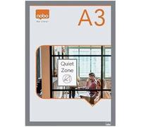 ACCO NOBO Cadre magnétique A3 clipsable et autocollant argent – Lot de 2