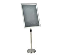 Porte-affiche A4 réglable, support publicitaire Interchangeable, affichage au sol avec Base Stable A2 Silver Right-angle style
