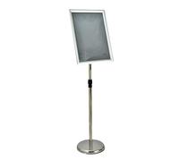 Porte-affiche A4 réglable, support publicitaire Interchangeable, affichage au sol avec Base Stable A3 Silver Right-angle style