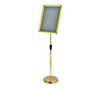 Porte-affiche A4 réglable, support publicitaire Interchangeable, affichage au sol avec Base Stable A3 Gold Rounded-corner style
