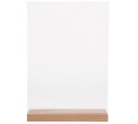 Porte-affiche de Table A4 en Bois de Hêtre avec Base Stable | Acrylique Transparent, Affiche les Informations, Résiste aux Rayures, Usage Écoles et Foires