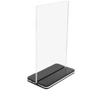 Porte-affiche de Table en Acrylique Transparent, Double Face Noir | Présentoir de Bureau Léger, Prise Ferme du Visuel, Usage Simple, pour Salons, Boutiques