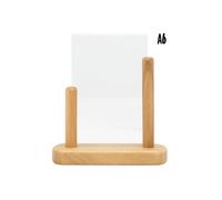 Porte affiche de table Small Bois avec finition teck laqué Securit