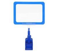 Porte-affiche Double Face avec Pince, Clips Pvc, Bleu, Lot 1 | Panneau de Vente pour Magasin et Supermarché, Mise à Jour Facile, Portage Solide, Usage Bureau et Centre Commercial
